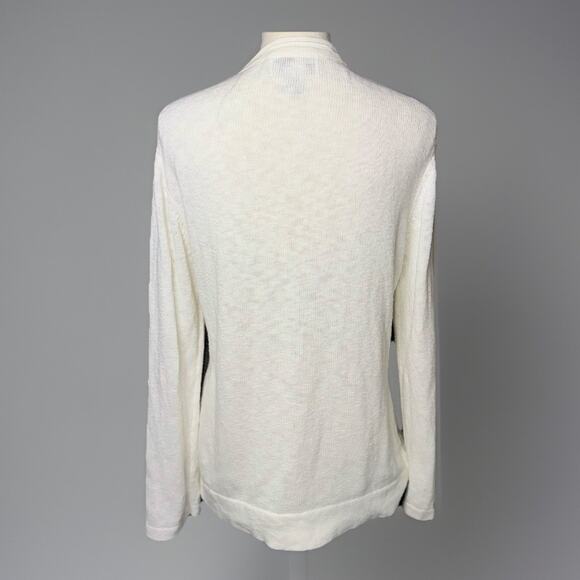 Vermont Country Store Womens MD Button White Marbled Cotton Cardigan Long Sleeve - Picture 3 of 5